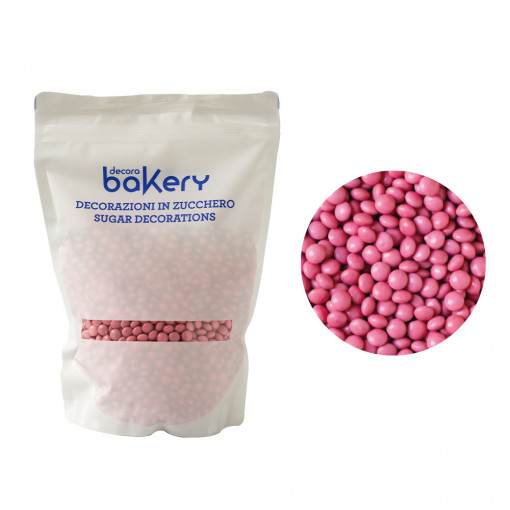 Lapított gyöngyök Intenzív rózsaszín csokoládé csokoládé Ø 10 mm, 1 kg
