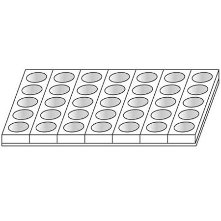 Monoportii Rotunde Ø 6.5 x H 4 cm - Set 7 Matrite Formare 35 Produse, Tava 60 x 40 cm
