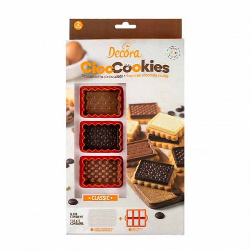 Plastic Biscuit Cutter 6 x 4.3 x H 2.2 cm, 6 Notches + Plastic Chocolate Mould