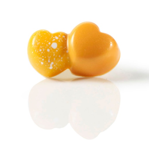 Polikarbonát forma 20 Praliné dupla szív, 4,3 x 2,6 x H 1,6 cm, 11 gr, 4,3 x 2,6 x H 1,6 cm, 11 gr