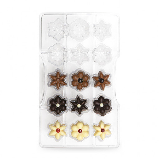 Polikarbonát forma Csokoládé, popcorn Ø 2,5 cm, 15 üreg, 20x12xH2cm