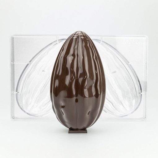 Polycarbonate mould Oua Ciocolata Model Cacaco 275gr, 1 cavity, Ø 9.35 x H 16.5 cm
