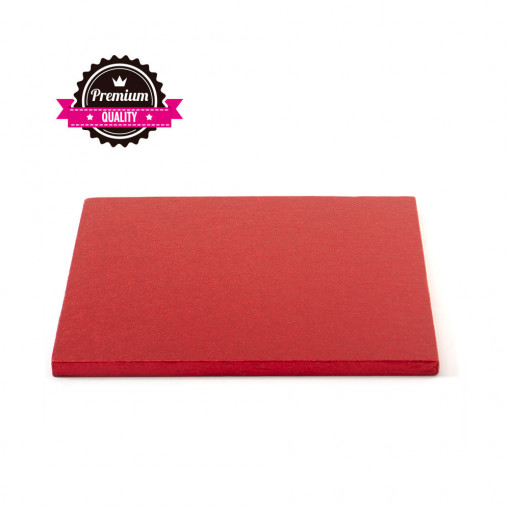 Red Square Cake Platter, 30 x 30 x H 1.2 cm