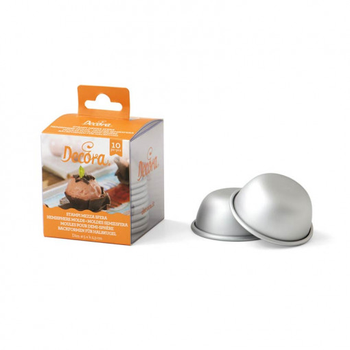 Semi-spherical baking tin Ø 5 x H 2.3 cm, Anodised Aluminium, 10 pcs