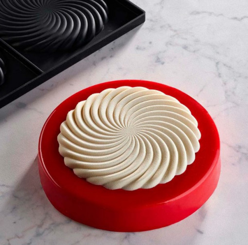 Silicon mould TOP Twirl Ø 14 × H 1 cm, 2 cavities, 120 ml