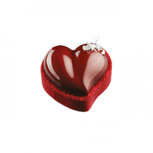 Silicone mould Gianluca Fusto Tart Tin and Heart Monoportion, 8 cavities