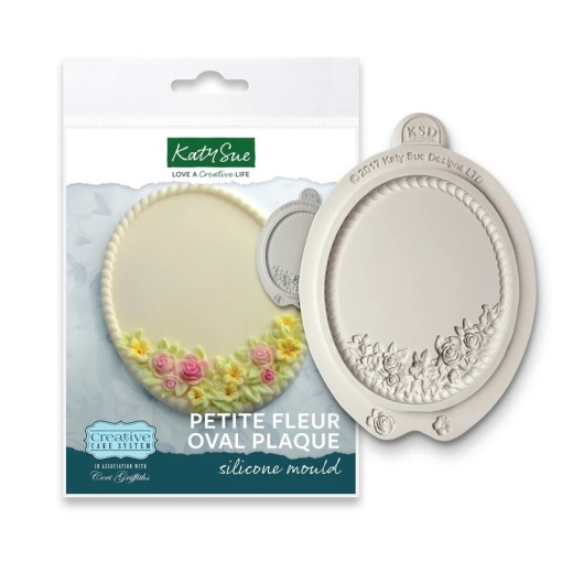 Silicone Moulding Oval Branch with Flowers, 8.7 x 7.1 cm