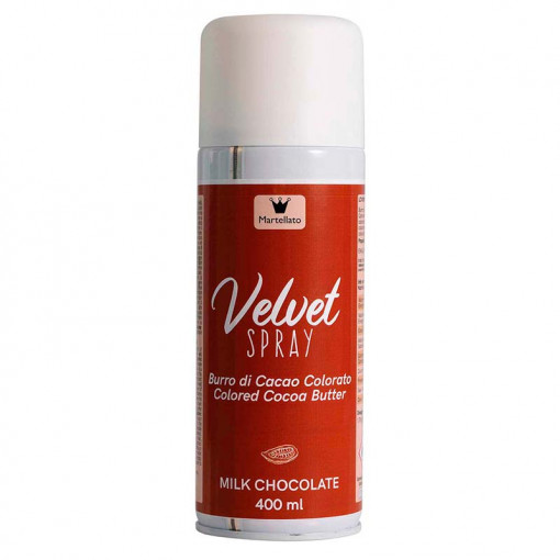 SPRAY VELVET - Хранителен оцветител за млечен шоколад без Е171, 400 ml