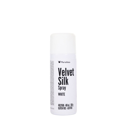 SPRAY VELVET VELVET Silk - бял хранителен оцветител, 400 ml