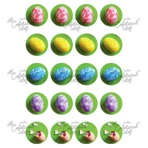 Sugar Paste Paste Model 9, 20 Decorations Ø 4.5 cm, A4 - Confectioner Istet