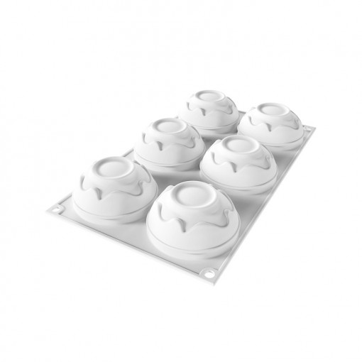 Szilikon fröccsöntő forma Ø 7,1 x H 3,65 cm, 6 üreg, 110 ml
