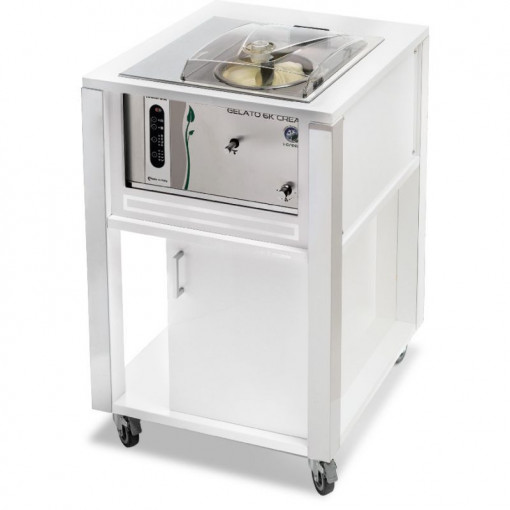 T-Mobile Professional Ice Cream Machine with Trolley, GELATO 6K White - i-Green