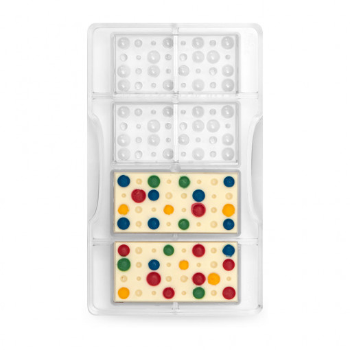 Tablete Ciocolata 8.5 x 4.2 x H 1 cm - Matrita Policarbonat Bubbles, 4 Cavitati - Img 1