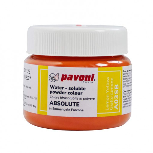 Vízben oldódó ételfesték ABSOLUTE ABSOLUTE ABSOLUTE vízben oldódó ételfesték por, citromsárga E171 nélkül, 50 gr, 50 gr