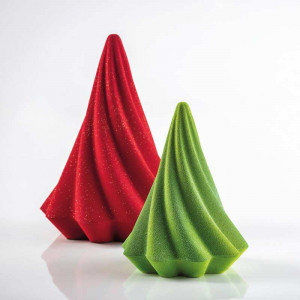 Брад Коледа MiniTwirl 3D, Ø 11,2 x H 15 cm, пластмасов комплект Matrite 2 броя Шоколад - Img 2