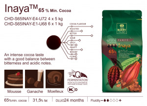 Капки черен шоколад Inaya 65% Barry Callebaut, 5 кг - Img 2