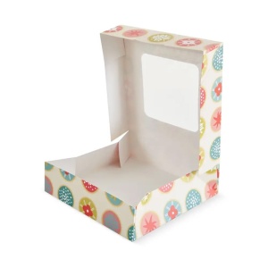 Квадратна кутия с прозорец, пустиня, картон, дизайн на калейдоскоп 19 x 19 x H 5 cm - Img 2