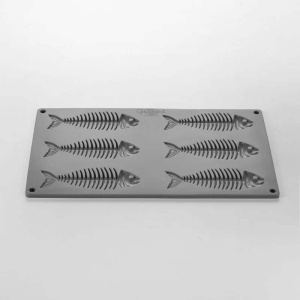 Силиконова гурме рибка Скелет Гурме рибка 12 × 4,2 × H 0,4 cm, 6 кухини - Img 4