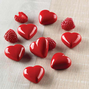 Силиконова форма за пралини Silikomart 3D Heart 3,1 x 3 x H 1,5 cm, 8 ml, 12 кухини (SCG48) - Img 2