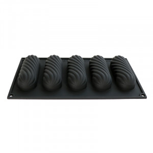 Силиконова форма Ecler Twist 12 x 4 x H 3,3 cm, 5 кухини, 110 ml - Img 2