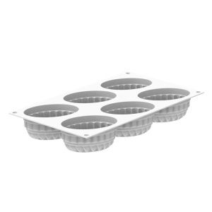 Силиконова форма Pleincoeur Oval 12,4 x 8,4 x H 4,3 cm, 6 кухини x 145 ml - Img 4