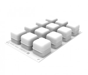 Силиконова 3D форма Cub 4,5 x 4,5 x H 4,5 cm, 12 кухини x 85 ml - Img 3