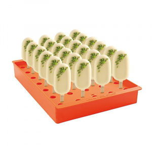 Стойка за 21 продукта на клечки, 36 x 23,5 x H 4,8 cm, пластмаса, оранжева - Img 2
