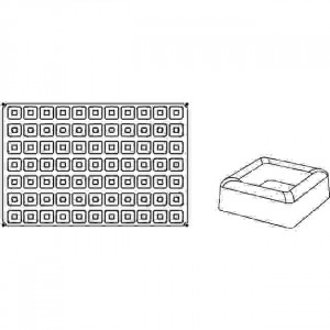 Форма Pavoflex 60x40cm Savarin Square 3,8x3,8xh1,3cm, 77 кухини, 14 ml - Img 2