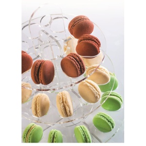 3-lépcsős tortaállvány, átlátszó plexi, Ø 24 x H 28 cm - Img 3