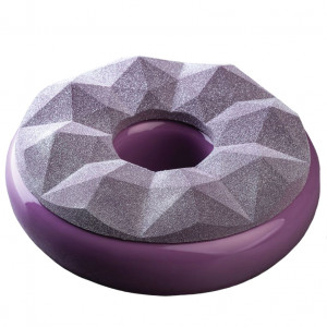 3D Louvre 3D cake mould, kit top + base, Ø 18 x h 4 cm external
