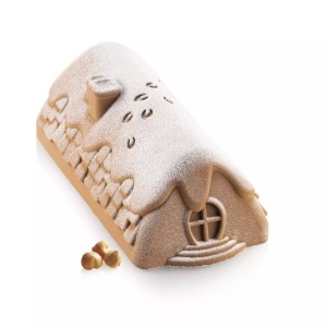 3D Silicon Trunks Winter Cottage 23 x 10.5 x H 7.5 cm, 1100 ml