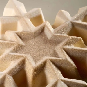 3D Snowflake, 16 x 18 x H 4.5 cm, Plastic Mat Mat Mat Set 2 Subjects Chocolate - Img 3