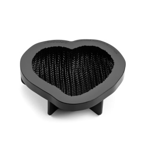 3D szív alakú szilikon sütőforma, horgolt mintával, 15,5 x 14,6 x magasság 5,2 cm, 600 ml - Img 2