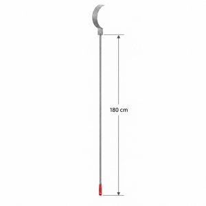 Ash and Embers Shovel, Stainless Steel 25 x 7.5 cm, 180 cm Red Handle