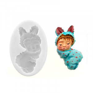 Baby Bunny Bunnies Silicone Mulaj, 2.5 x 1.5 cm (SLK405) - Img 1