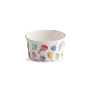 Balloons Cardboard Ice Cream Glass, Ø 8.5 x H 4.5 cm, 170 ml, Set 56 pcs - Img 1