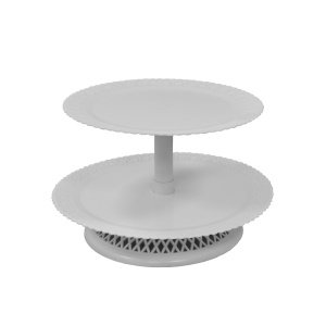 Cake/ Buffet Stand 2 Shelves, White Plastic - Img 2
