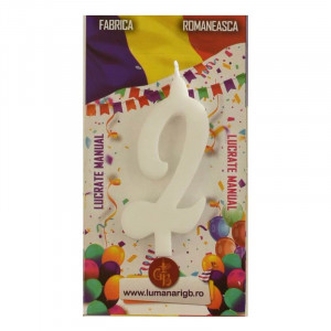 Cake Candle XL H 12 cm, Figure 2, White - Img 2