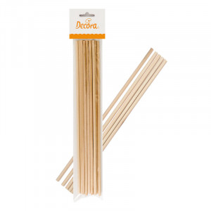 CakePops / LolliPops Wooden Chopsticks, Ø 0.6 x W 30 cm, Set 12 pcs - Img 1