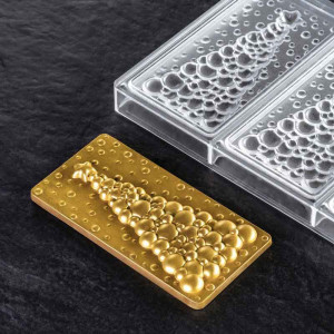 Chocolate bars 15.4 x 7.7 x H 1.3 cm - Bubble Tree polycarbonate mould, 3 cavities - Img 4