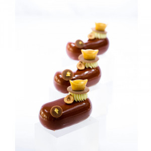 Csokoládé dekorációk Körök Fehér, tejcsokoládé, fekete dupla, Ø 1,7-3,7 cm, 420 gr, 420 db - Img 2