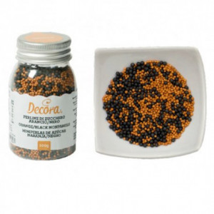 Cukorgyöngyök Colourmix - Narancs és fekete Ø 1,5 mm, 100 gr, 100 g - Img 3