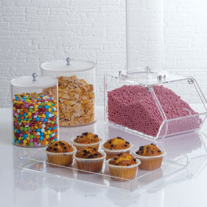 Cutie Multiuz din Plexiglas Transparent, Capac Detasabil, Ø 12 x H 15 cm - Img 2