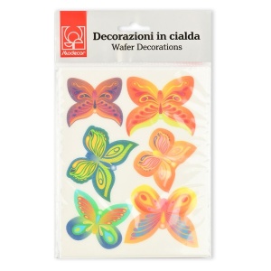 Decor in waffles - Butterflies 2 models Ø 5 - 6.5 cm - 16 pieces - Img 4