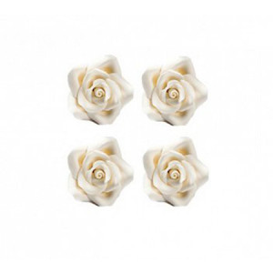Decor Sugar - White Roses R 3.5cm, 30 pieces