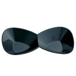 Farfuriute Reutilizabile Double 11 x 6.5 x H 2 cm, Plastic Negru, Set 100 Buc