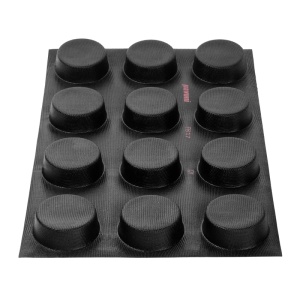 Fiberform silicone baking tin, 60 x 40 cm, 12 moulds. Tarte Tatin moulds, Ø 10/8.9 x H 3.5 cm, 245 ml