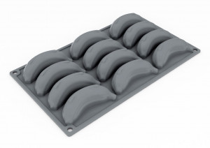 Forma Silicon Gourmand Banane 9 x 4.05 x H 2.5 cm, 12 cavitati - Img 3