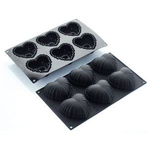 Forma Silicon Heart Satin 7.6 x 7.4 x H 3.6 cm, 6 cavitati, 110 ml - Img 3