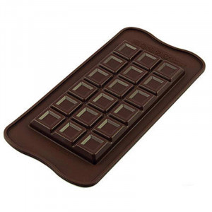 Forma Silicon Tablete Silikomart Choco Bar 15.5 x 7.7 x H 0.9 cm, 85 ml, 1 cavitate (SCG37)